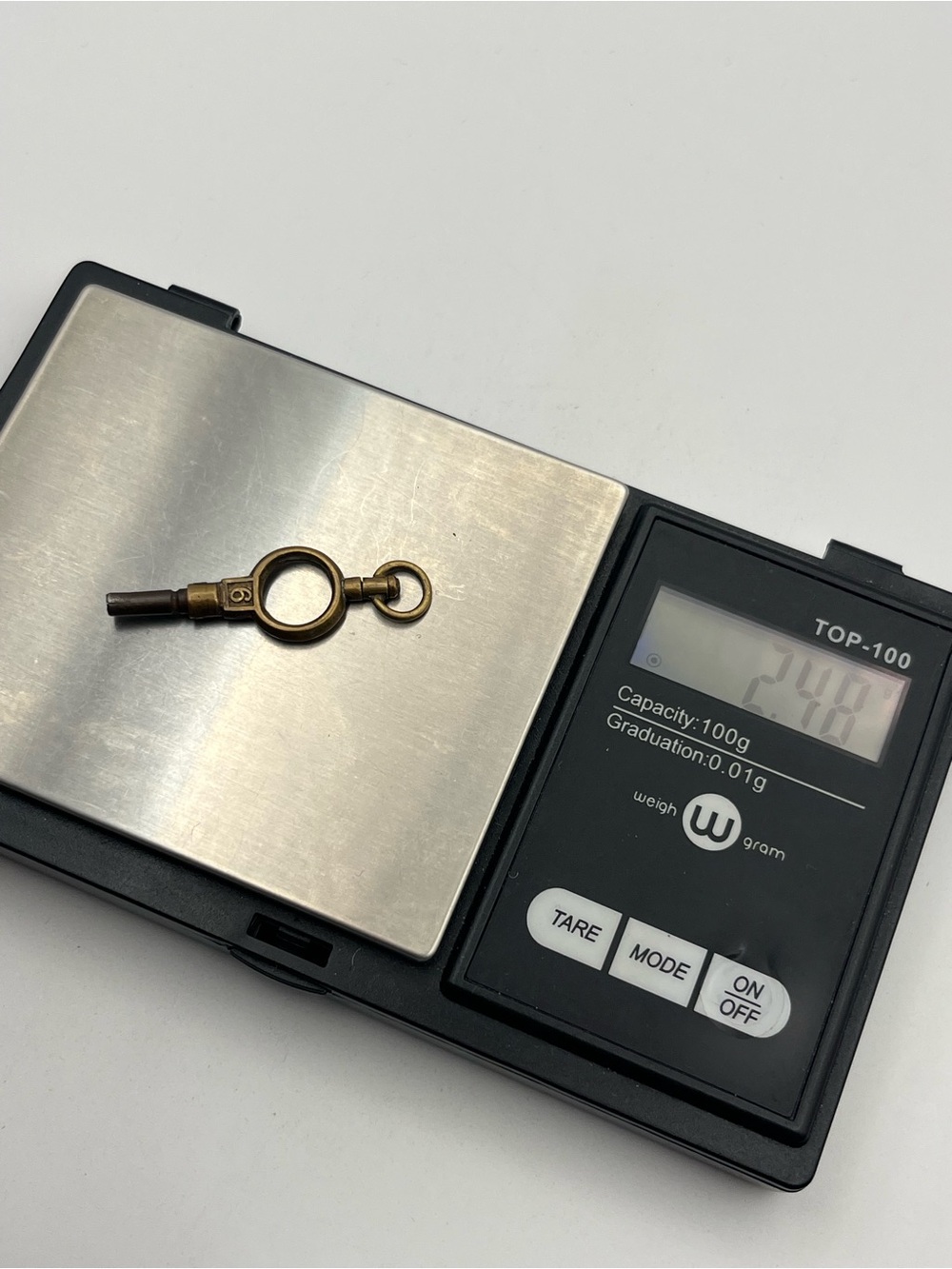Victorian gold & silver tone size 6 vintage pocket watch winding key antique - Picture 13 of 14